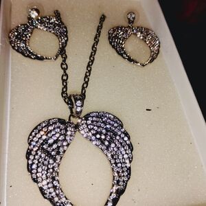 Elegant Silver Wing Jewelry Set